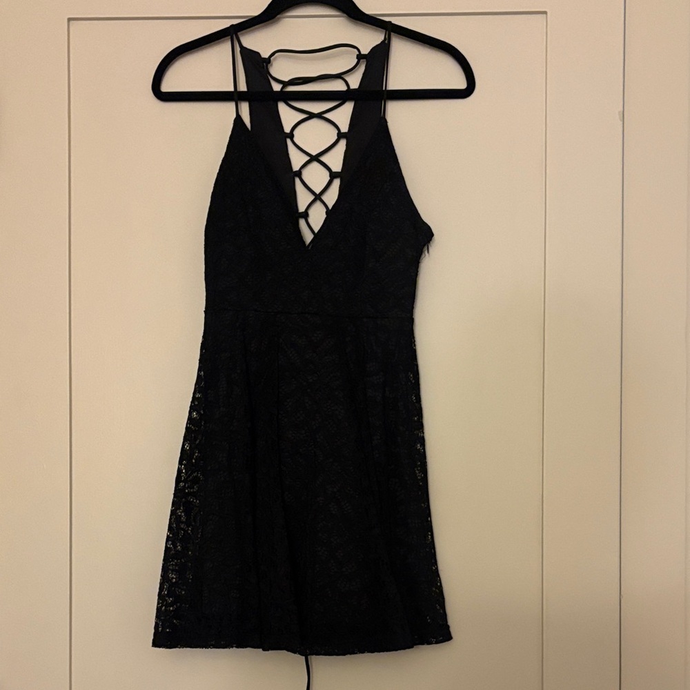 Trac Black Lace Mini Dress Size S